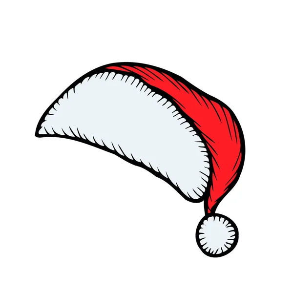 Noel Baba Nın Kırmızı Şapka Vektör Çizim — Stok Vektör