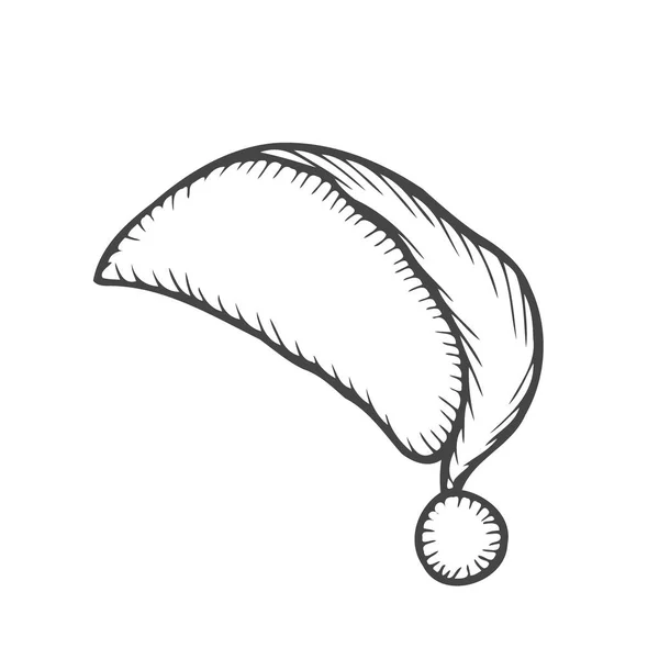 Χέρι Σκίτσο Του Santa Καπέλο Doodle Μελάνι Santa Καπέλο Κάλυμμα — Διανυσματικό Αρχείο