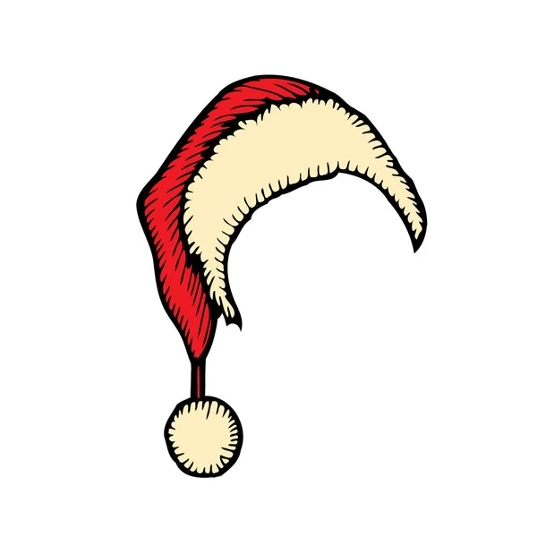 Vektor Illustration Des Roten Weihnachtsmannhutes — Stockvektor