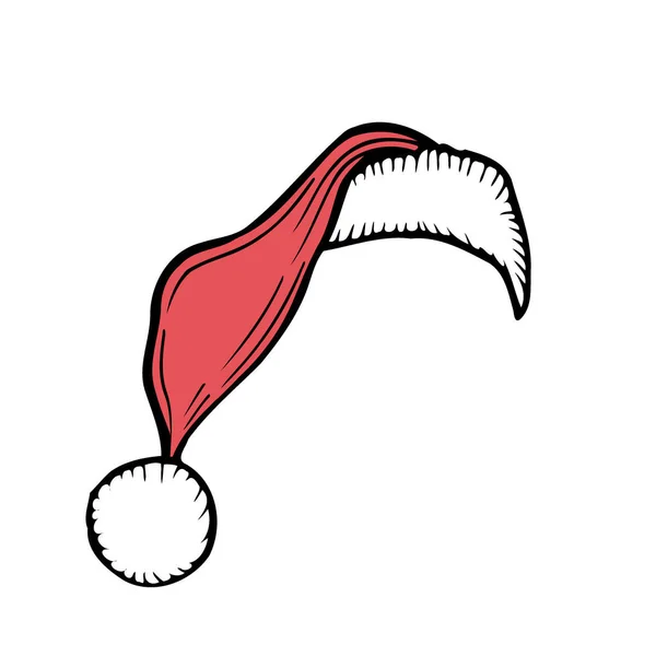 Ilustración Vectorial Del Sombrero Rojo Santa — Vector de stock