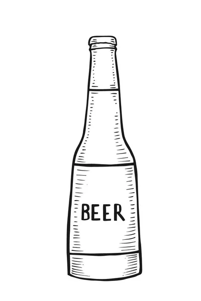 Bouteille Bière Illustration Vectorielle Isolée Sur Blanc — Image vectorielle
