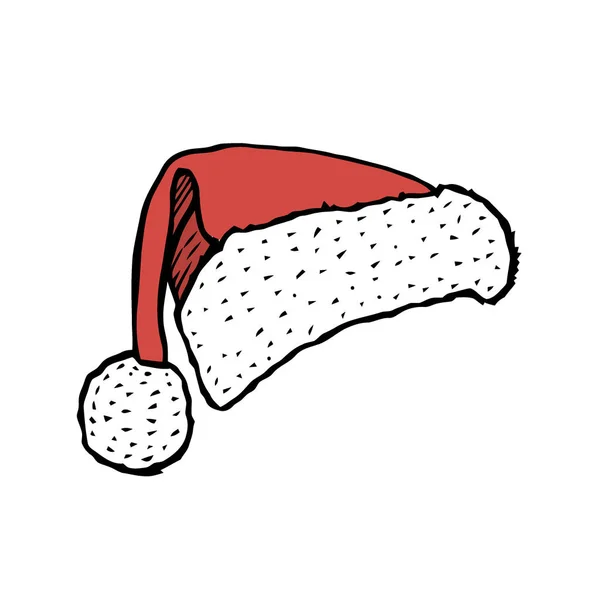 Santa Claus Red Hat Ilustrace Kresba Gravírování Inkoust Perokresby Vektor — Stockový vektor
