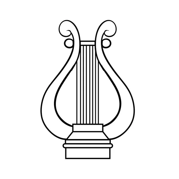 Esquisse Instrument Musique Pour Harpe Isolé Sur Blanc — Image vectorielle