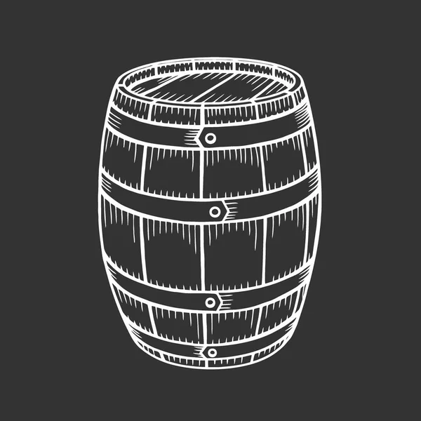 Ручна Намальована Ілюстрація Ствола Стилі Гравіювання Урожай Віскі Вино Або — стоковий вектор