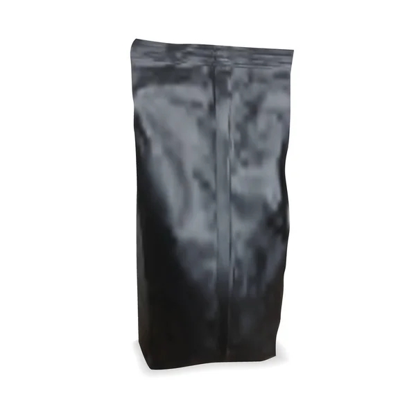Black Blank Foil Packaging Of Coffee — Stock Vector