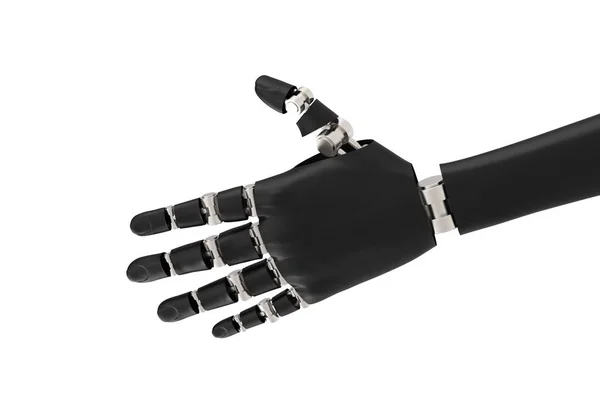 Изолированная роботизированная указательная рука — стоковое фото