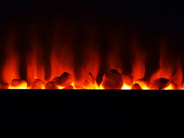 Background Image Electric Fireplace Illuminating Dark — Stock Photo, Image