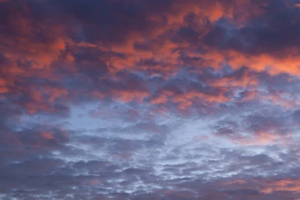 Dramático Rosa Pôr Sol Cloudscape Com Pouco Céu Azul Cutucando — Fotografia de Stock