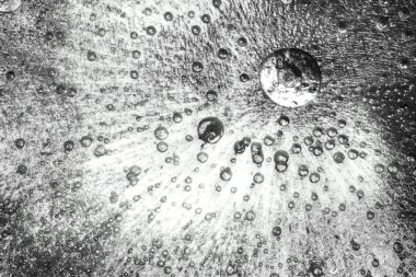 Donmuş buz kristalleri ile güzel siyah ve beyaz. Tüm genelinde buz irili ufaklı sıkışmış hava kabarcıkları. 