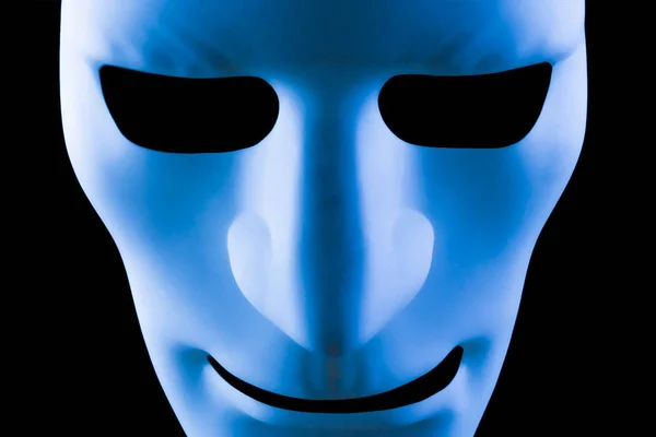 Maschera Blu Concetto Intelligenza Artificiale Vicino Uno Sfondo Nero — Foto Stock