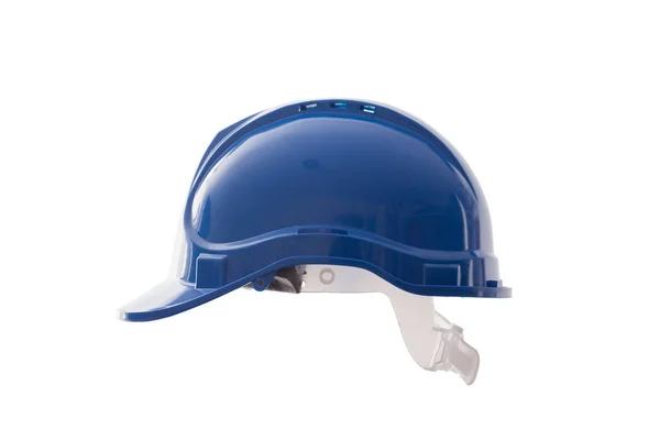 Bezpečnostní helma modrá izolované na bílém pozadí — Stock fotografie