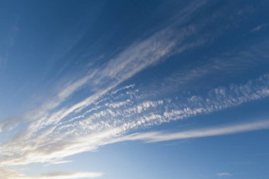 Lines of clouds and blue sky clipart