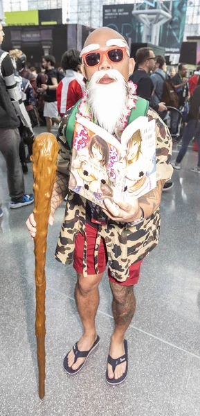 New York Usa October 2018 Comic Con Attendee Poses Costume — Stock Photo, Image