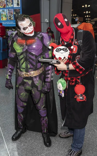 New York Usa October 2018 Comic Con Attendees Pose Costumes — Stock Photo, Image