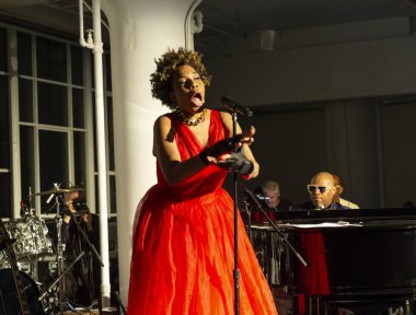 New York, Ny - 13 Ekim 2018: Macy Gray caz Vakfı of America Hudson Studios, Manhattan için ruh için Loft Parti bir gece gerçekleştirir