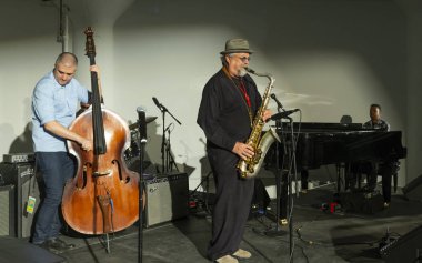 New York, Ny - 13 Ekim 2018: Joe Locano klasik Quartet caz Vakfı of America Hudson Studios, Manhattan için ruh için Loft Parti bir gece gerçekleştirir