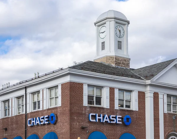 Nowy Jork Grudnia 2018 Zewnętrzny Chase Bank Oddział Budynku Logo — Zdjęcie stockowe