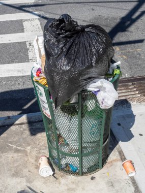 Brooklyn, New York, ABD - 6 Eylül 2020: Sağlık Bakanlığı 'nın bütçesinin COVID-19 salgını sırasında 100 milyon doların üzerinde kesintiye uğramasının ardından Brooklyn' de çöp yığını
