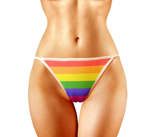 Partie Corps Femme Culotte Appartenant Communauté Lgbt — Photo