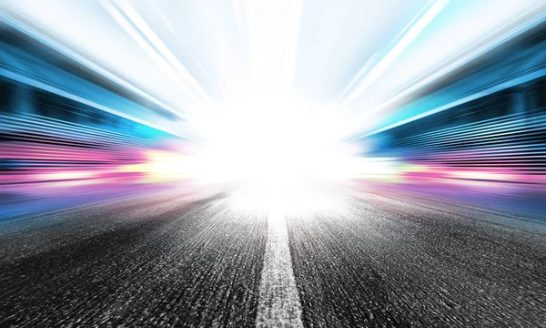 Bewegungsunschärfe Der Straße Bei Hoher Geschwindigkeit Für Fahrzeug — Stockfoto