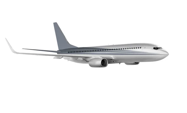 Commerciële Vliegtuig Geïsoleerd Witte Achtergrond — Stockfoto