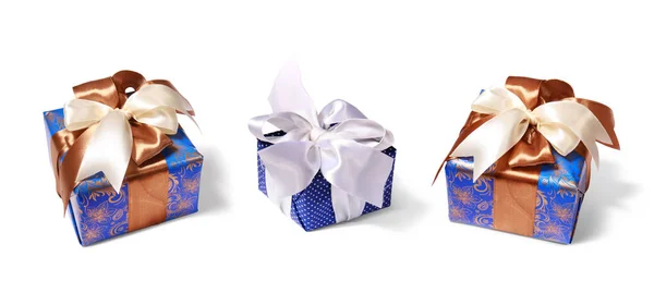 Gifts Packing Tied Ribbon Isolated White Background — Stock Photo, Image