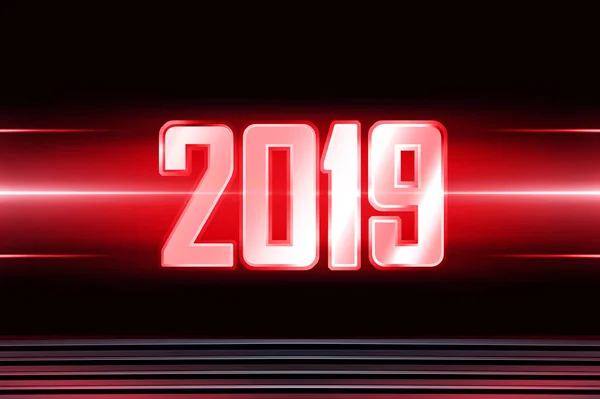 Technology Background Transparent Figures 2019 New Year — Stock Photo, Image
