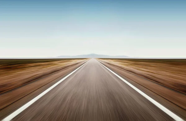 Camino Asfalto Través Zona Seca Del Desierto Día Verano —  Fotos de Stock