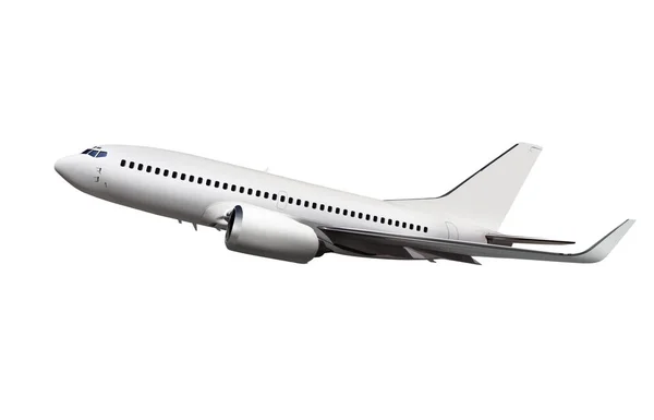 Εμπορικό Αεροπλάνο Που Απομονώνονται Λευκό Φόντο Εικόνα Αρχείου