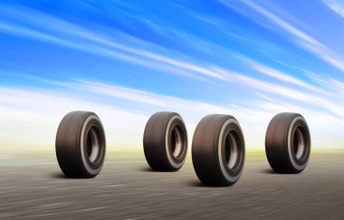 siyah tekerlek hız yolda acele