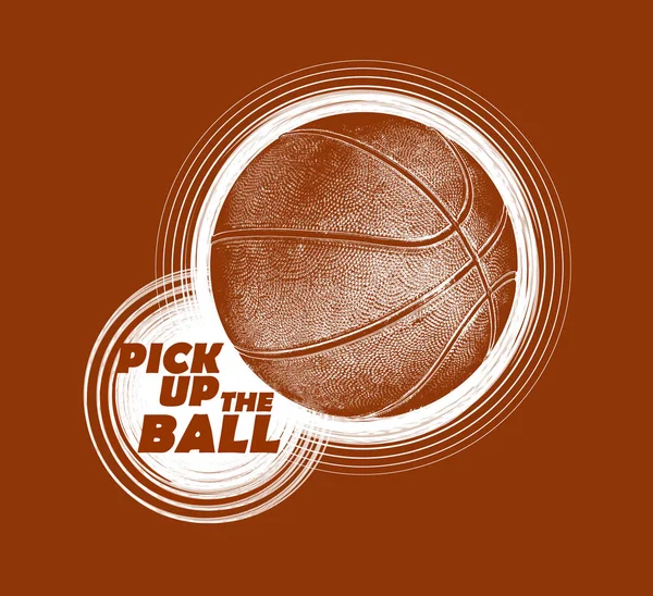 The image of a basketball with the text — Stock Photo, Image