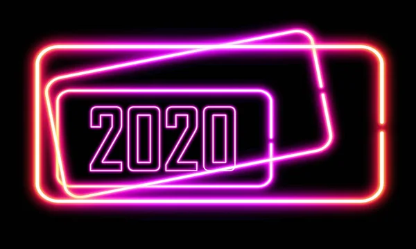 Neon ışık ile 2020 arka plan — Stok fotoğraf