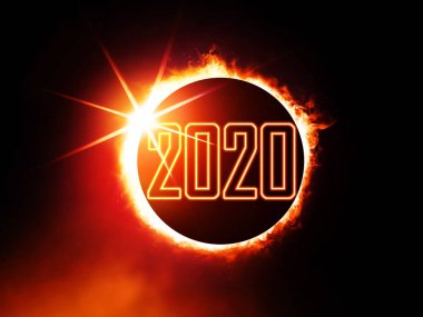 2020 on eclipse of the Sun clipart