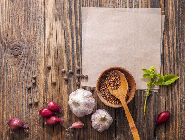 Background with spices for recipe — Stock Photo, Image