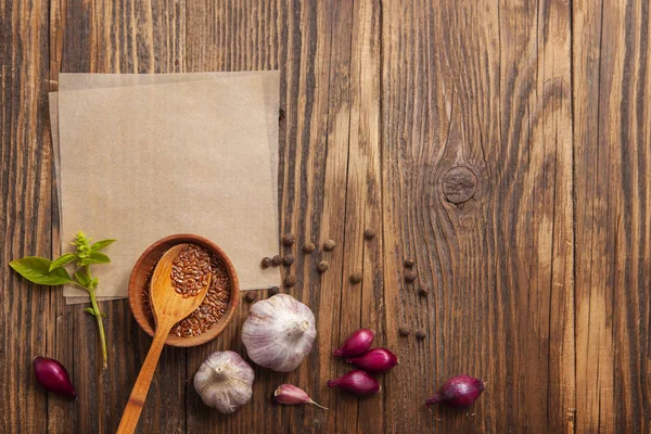 Background with spices for notes and recipe — Stock Photo, Image