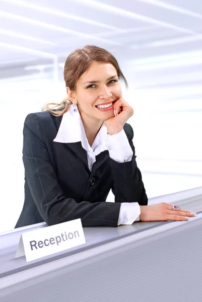 Vacker receptionist — Stockfoto