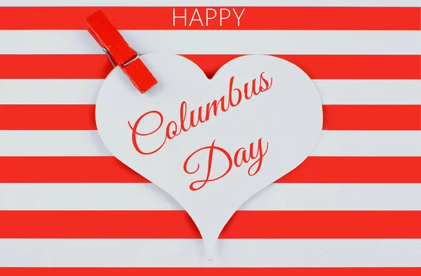 Columbus Day Image Bright Red White Stripes Blue Banner Stars — Stock Photo, Image