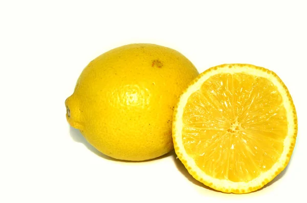 Citroen Een Witte Achtergrond Citrus — Stockfoto