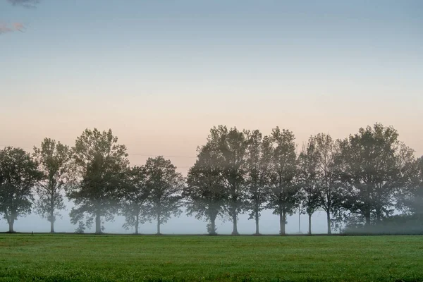 Nebel Der Landschaft Morgennebel Beim Sonnenaufgang — Stockfoto