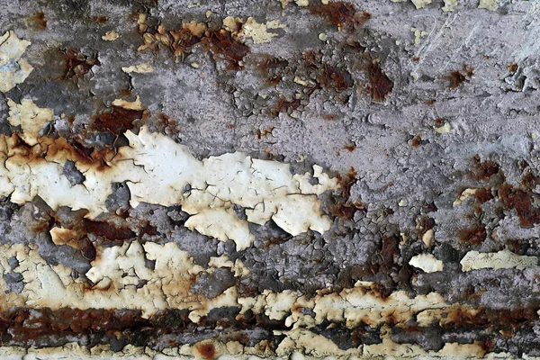 Rusty Iron Surface Cracks Peeling Paint Texture — Stock Photo, Image