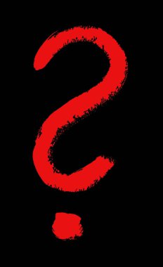 Beyaz arka plan üzerinde - elle çizilmiş izole Iterrogation işareti