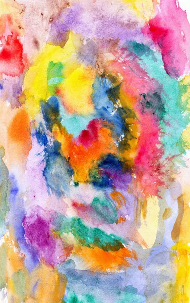 Sulu Boya Renk Lekeleri Fırça Darbeleri Ayrıntı — Stok fotoğraf