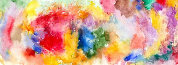 Watercolor Color Stains Brush Strokes Detail — Stock Photo, Image