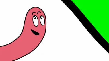 Solucan, yeşil elma, kuş ve kötü kararlar hakkında animasyon çizgi film