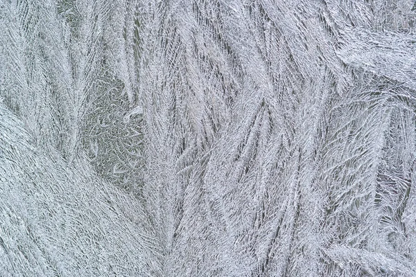 ウィンドウの霜の花の抽象的な細部 — ストック写真