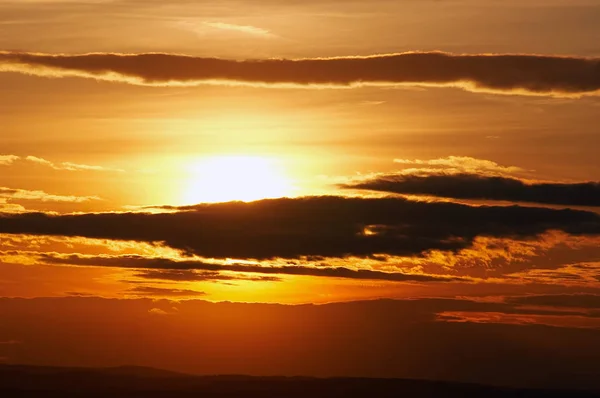 Nuvens Escuras Pôr Sol — Fotografia de Stock