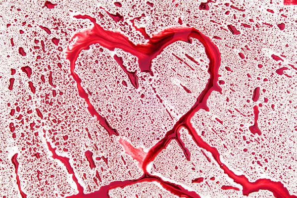 Αφηρημένη Καρδιά Σχήμα Από Splaches Και Σταγόνες Και Σταγόνες — Φωτογραφία Αρχείου