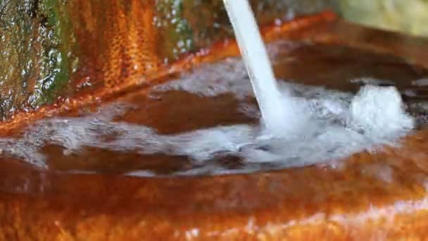 Detalle Del Manantial Agua Mineral Mattoni Mineral Water Spring — Vídeo de stock