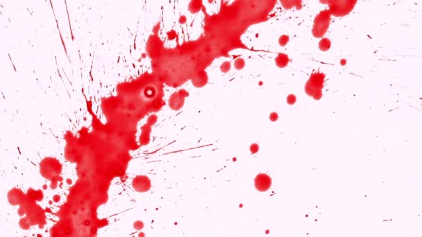 Kırmızı Mürekkep Sıçramak Beyaz Zemin Üzerine Boya — Stok video
