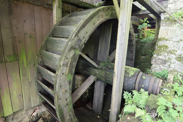 Detail Old Wooden Water Wheel Historic Water Mill Saw — Stock Photo, Image